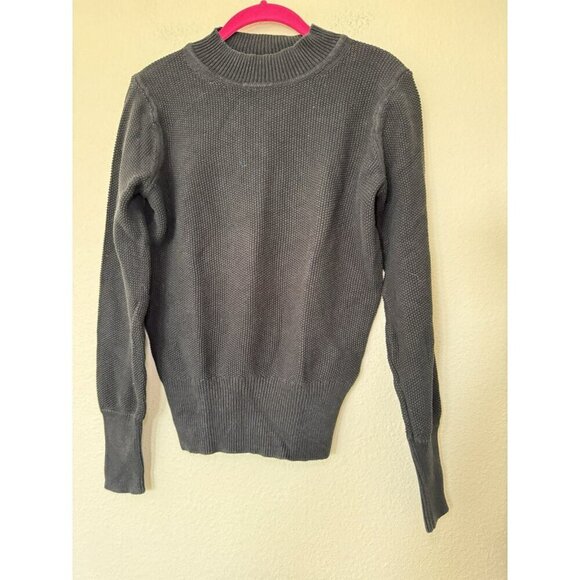 GAP Sweater Womens Small Black Waffle Knit Long Sleeve Pullover Casual - Picture 2 of 6